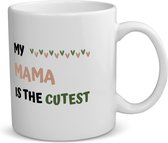 Akyol - my mama is the cutest koffiemok - theemok - Mama - schattige moeder - moeder cadeautjes - moederdag - verjaardagscadeau - verjaardag - cadeau - geschenk - kado - gift - moeder artikelen - 350 ML inhoud
