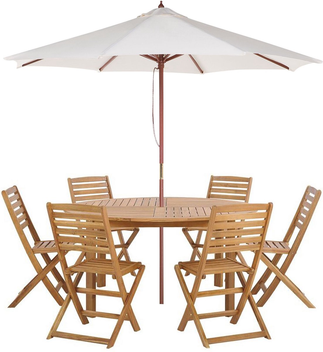 Tuinmeubel set van acaciahout in lichte houtkleur van Beliani.