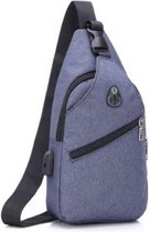De Onmisbare Crossbody Bag met USB-poort! Compact en Praktische Blauwe Schoudertas voor Citytrips en Meer. Veilig opbergen van al je Essentials. Comfortabel, Casual, modern en Trendy. Een Gebruiksvriendelijke Must-have voor je dagelijks gebruik!