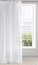 Gordijn glad transparant plooiband-1STK. Gordijnringen doorzichtig elegant hoogwaardig glamour, slaapkamer, woonkamer, etamine, stof, wit, 140x270 cm