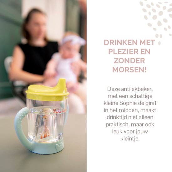 Sophie de giraf Beker - Drinkbeker voor kinderen - Lekvrij - Anti-lek beker - Vanaf 6 maanden - 200 ml - In witte geschenkdoos - Blauw/Groen van Sophie de Giraf. — afbeelding 4