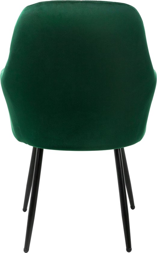 ML-Design set van 6 eetstoelen met rug en armleuningen groen fluwelen zitting metalen poten keukenstoelen woonkamerstoelen gestoffeerde zetels krukken voor eetkamer en woonkamer