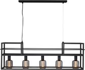 Freelight - Hanglamp Culinara 5 lichts met rek L 120 cm zwart