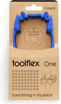 Toolflex One - 2-Pack Gereedschapshouders met Blauwe Adapter - Geschikt voor Ø15-35 mm Gereedschappen - Muurbevestiging met Veilige Installatiekit - Ruimtebesparend en Veilig - Exclusief voor Toolflex One Producten