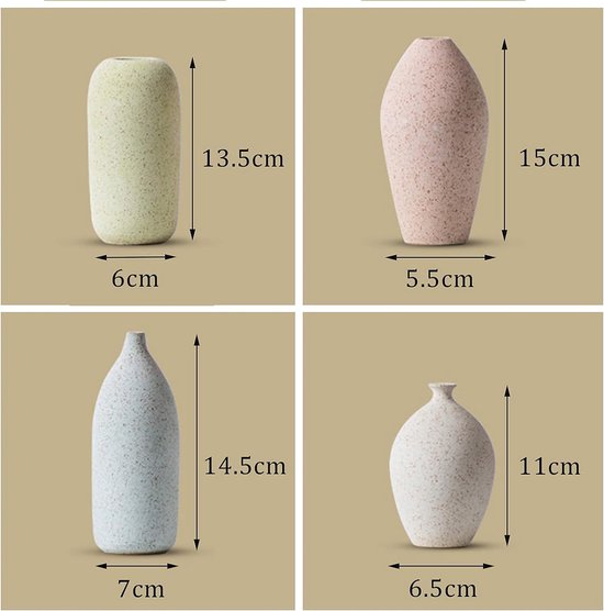 Keramische Vaas Set van 3, Matte Keramische Vazen ​​voor Bloemen, Rustieke Decoratieve Bloemenvazen ​​set, Moderne Bloemenvaas Kunst Ambachtelijke Decoratie voor Woonkamer Bruiloft(Wit