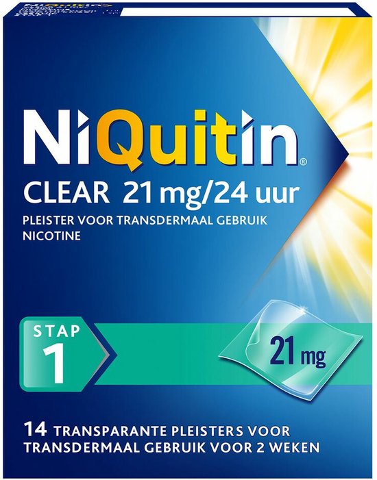 Niquitin Clear Nicotinepleisters 21mg Stap 1 - 2 x 14 stuks