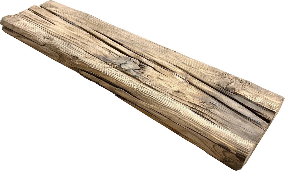 Rustiek eiken spoorwegplank 200 x 45 cm - Boomstam - Boomstam plank - Wandplank hout - Wand plank - Wandplank - Houten plank - Houten planken voor muur - WOODBROTHERS