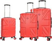 Lee Coooper - Reiskofferset - Koffers - 3 stuks - Reiskoffer met 4 wielen - TSA Slot - rood