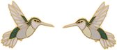 Behave Oorbellen steker vogel wit kolibrie