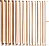 Breinaalden Bamboo Set 15 maten (30 stuks) 2,0-10,0 mm haaknaalden handwerk breinaalden haaknaalden haaknaalden