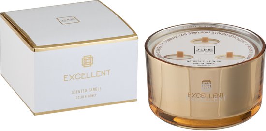 J-Line Bougie Parfumee Excellent Golden Honey Or Large-40 Heures