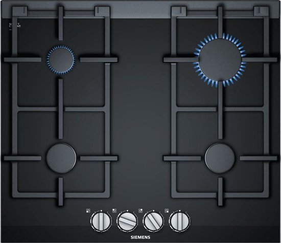 Siemens iQ700 ER6A6PB70D, Zwart, Ingebouwd, 60 cm, Gaskookplaat, Keramisch, 4 zone(s)