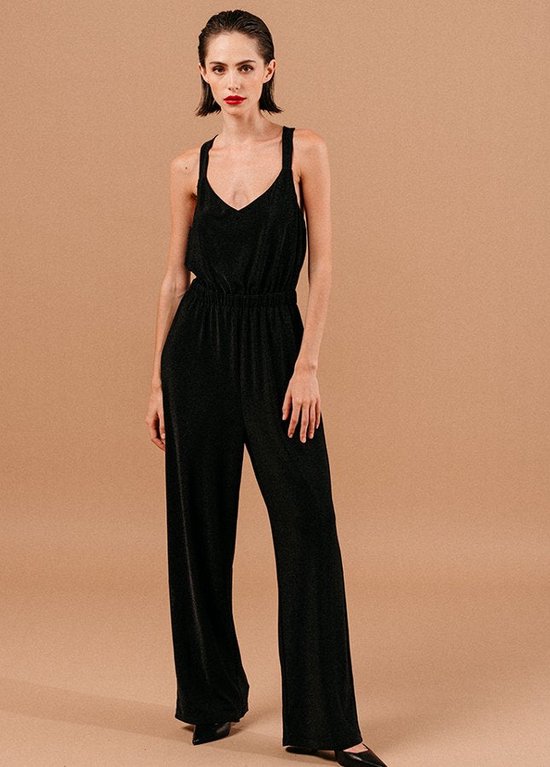 Combinaison noire sans manches à paillettes Loyale - Grace & Mila