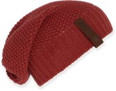 Knit Factory Coco Gebreide Muts Heren & Dames - Sloppy Beanie hat - Baked Apple - Warme rode Wintermuts - Unisex - One Size