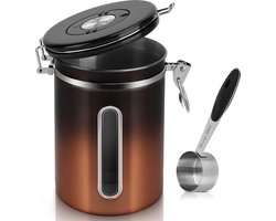 Luchtdichte koffiebus,1.8L Koffie verzegelde pot met maatlepel, koffieboon opslag Koffiebus Luchtdicht,vacuümcontainer voor koffiebonen thee noten cacao