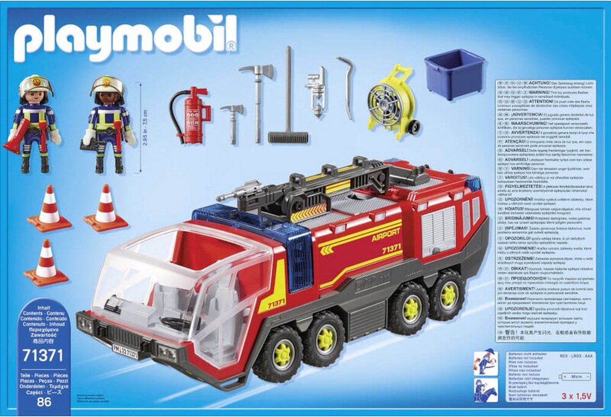 PLAYMOBIL City Action Luchthavenbrandweerwagen met licht en geluid - 71371 — afbeelding 12
