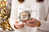Mok Pomeranian Beker cadeau voor haar of hem, kerst, verjaardag, honden liefhebber, zus, broer, vriendin, vriend, collega, moeder, vader, hond kerstmok, kerst beker, kerst mok