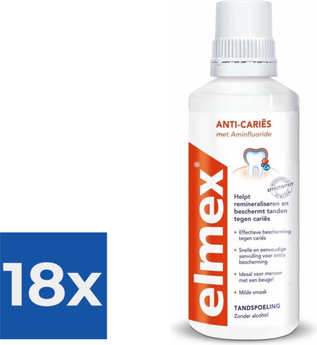 Goedkoopste Elmex Anti-Cariës Tandspoeling 400 ml - Voordeelverpakking 18 stuks