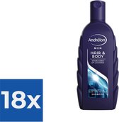 Bol.com Andrélon Men Hair & Body Shampoo - 300ml - Voordeelverpakking 18 stuks aanbieding