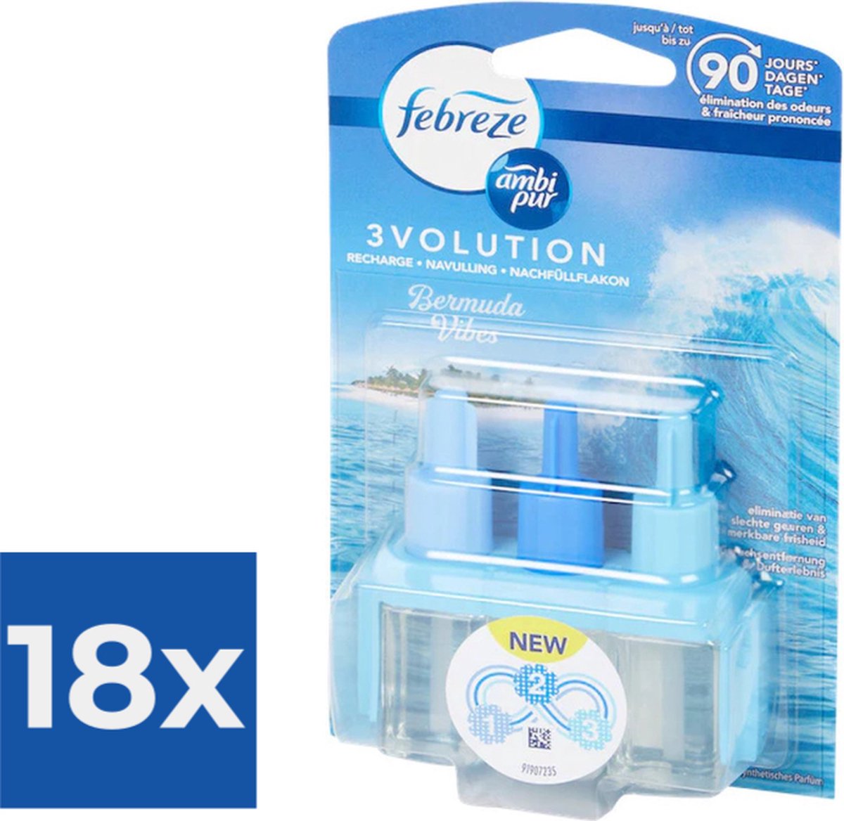 Ambi Pur Luchtverfrisser navulling 3Volution Bermuda Vibes 1x stuks - Voordeelverpakking 18 stuks