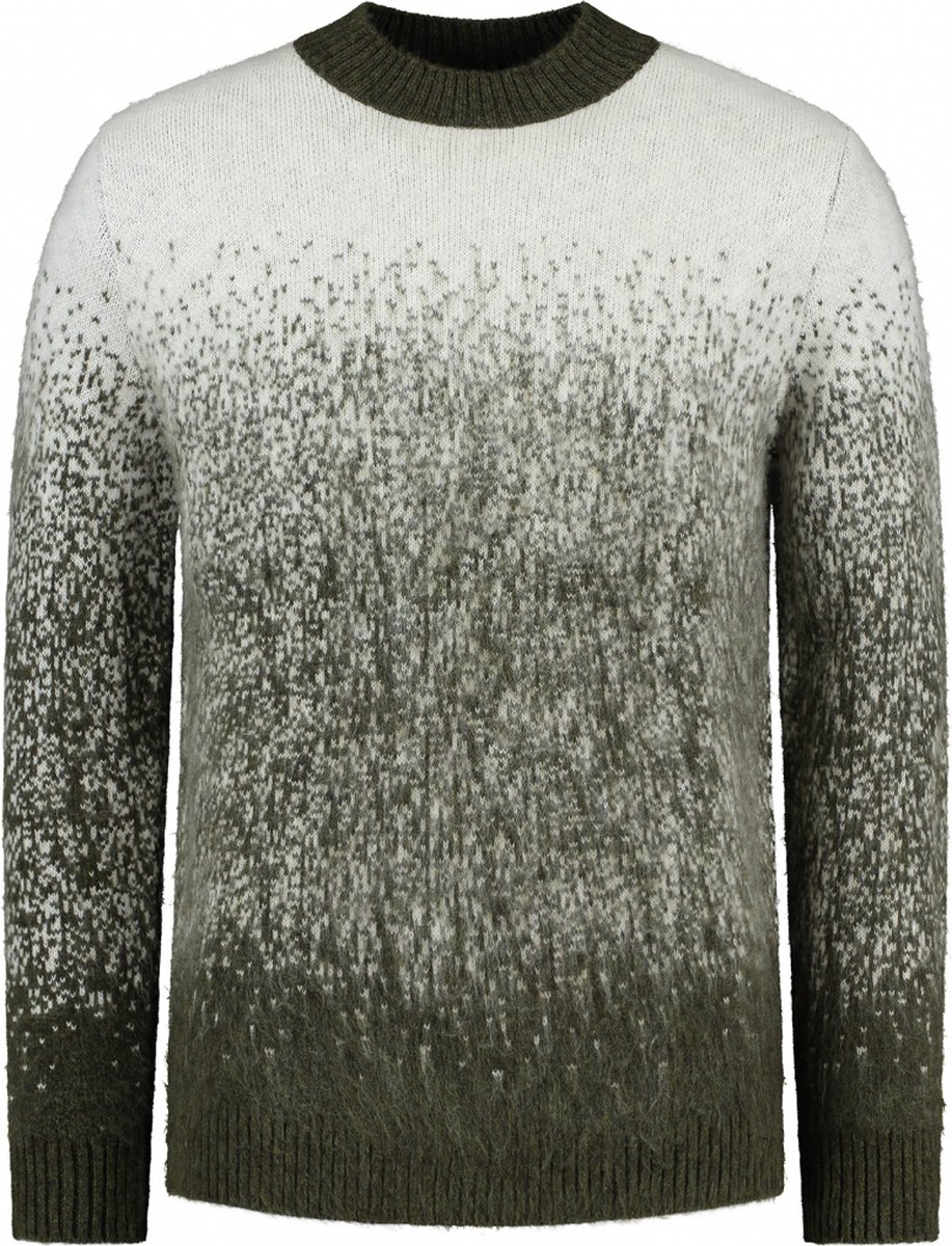 Purewhite - Heren Oversized fit Knitwear Crewneck LS - Army Green - Maat M