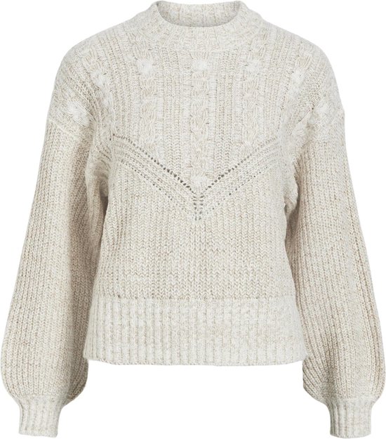 Object Sweater Objnova Stella Cable Knit Pullover 23042244 Humus/melange Taille Femme - M