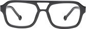 ™Monkeyglasses Alsace 45 Shiny Black BLC + 2,5 - Leesbril - Blauw Licht Bril - 100% Upcycled - Danish Design
