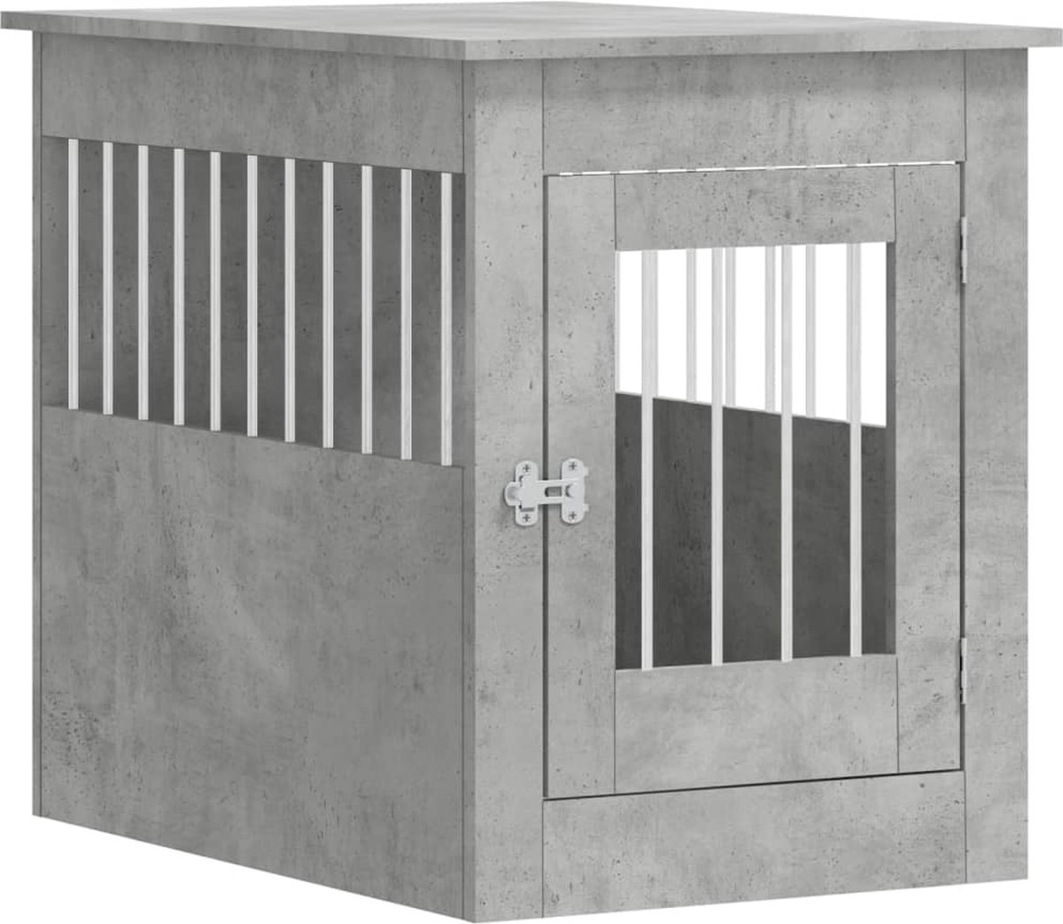 Bol.com vidaXL - Hondenbench - 55 - x - 80 - x - 68 - cm - bewerkt - hout - betongrijs aanbieding