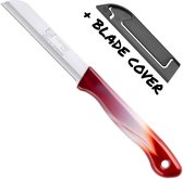 Couteau à tomates DKS Solingen - Lame dentelée en acier inoxydable - 19,5 cm - Rouge foncé/ Wit