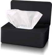 DiverseGoods Tissue Box Case met Deksel - Natte Doekjes Dispenser Houder voor Stofdichte Servet Opslag in Thuis, Kantoor en Auto (Zwart)