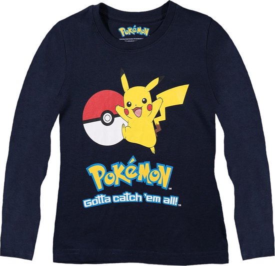 koppel Resoneer Beschaven Pokémon-T-shirt-met-lange-mouw-marineblauw-maat-116 | bol.com