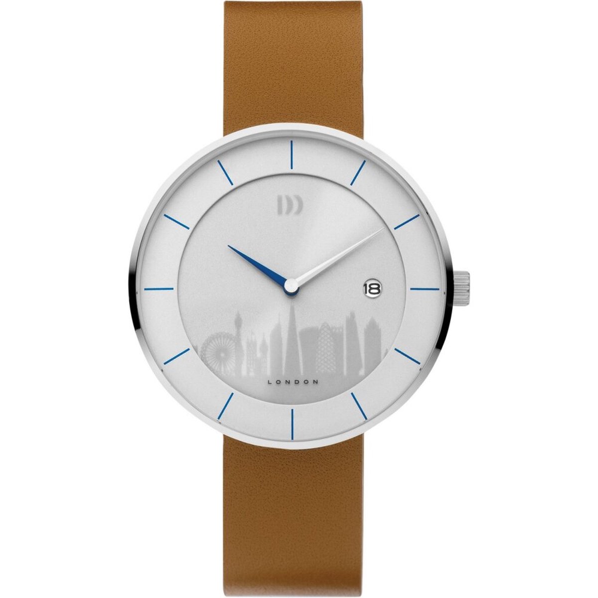 Danish Design Studio Globe Silver-Camel Solar London Skyline Herenhorloge 41mm Staal 11-B1-01 LDN