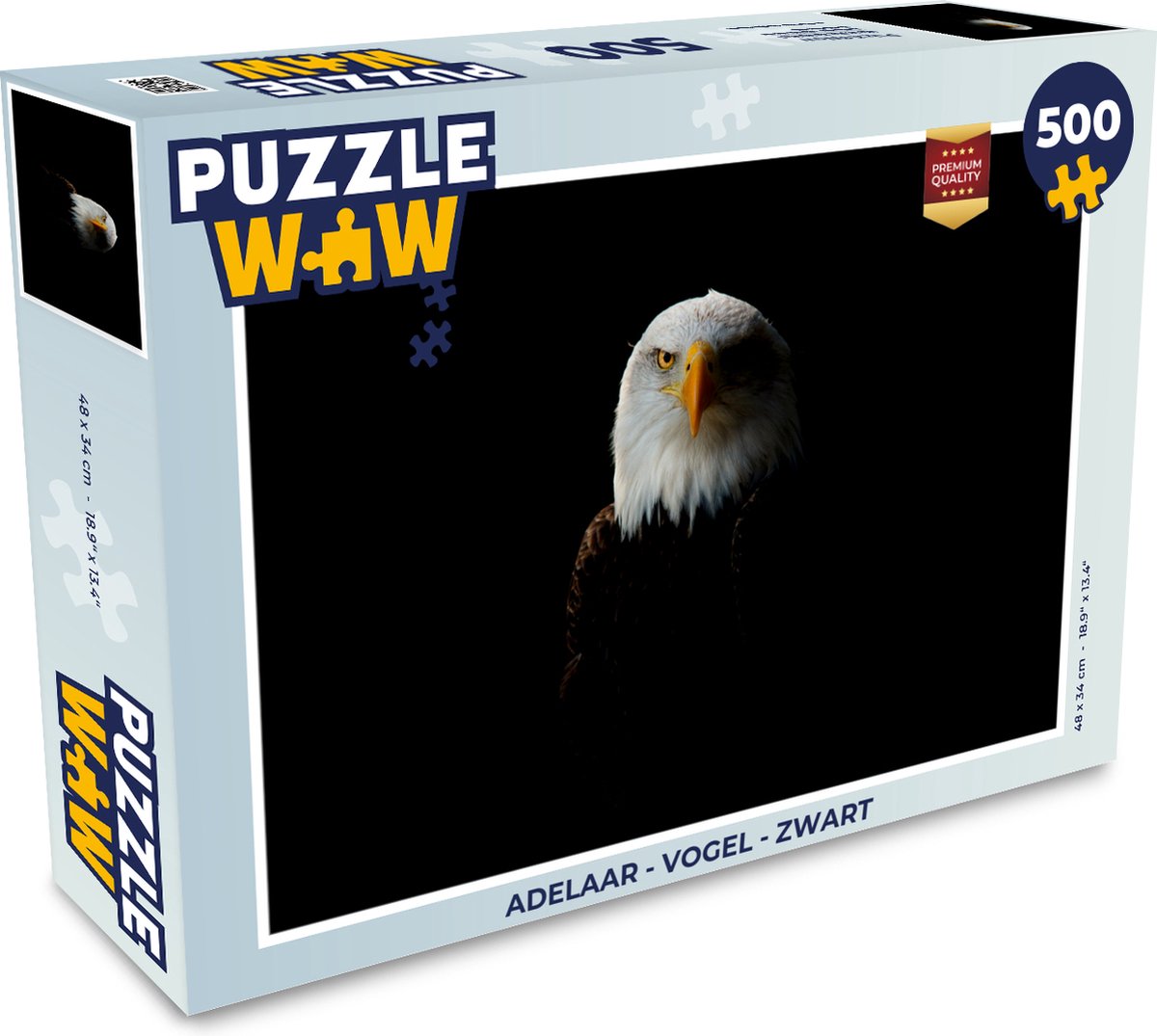 Puzzel Adelaar - Vogel - Zwart - Legpuzzel - Puzzel 500 stukjes