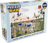 Puzzle Fleurs - Eté - Bleuet - Blauw - Soleil - Nuages - Puzzle - Puzzle 500 pièces