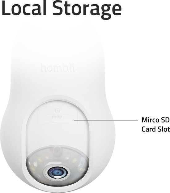 Hombli Beveiligingscamera - Bewakingscamera voor buiten met Fitting Montage - Floodlight camera - Outdoor camera - 2K - Gekleurd Nachtzicht - Bewegingsdetectie - Volgfunctie - Wit van Hombli — afbeelding 3