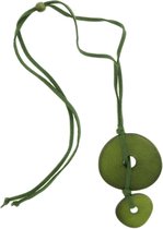Behave Dames lange ketting groen met hangers 65 cm