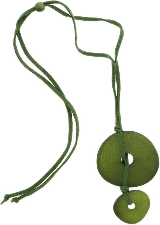 Behave Collier long femme vert avec pendentifs 65 cm