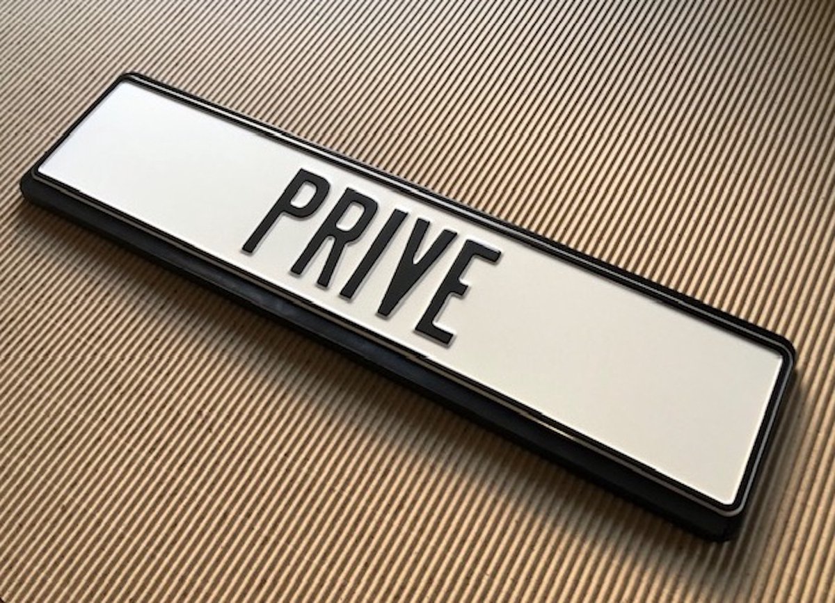 Prive Bord - Wit/Zwart - Aluminium - Met Gratis Houder - 52x11 CM