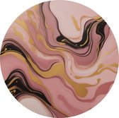 Abstract schilderij roze goud zwart 60x60 cm - Glasschilderij abstract - Acrylaat - Badkamer decoratie - Woonkamer schilderijen - Accessoires slaapkamer - Decoratie muur