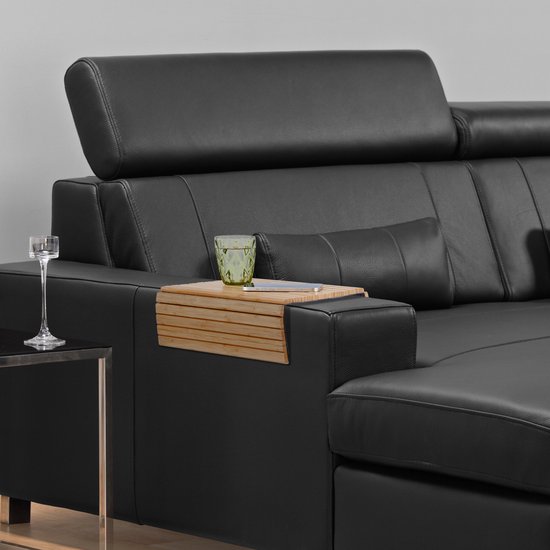 Tablette D'Accoudoir Canapé Bambou – Plateau Antidérapant Élégant Pour Boissons, Télécommande & Snacks