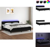 vidaXL Boxspring Bed - LED-verlichting - Pocketvering matras - Huidvriendelijk topmatras - Bed