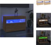 vidaXL TV-meubelen - TV-meubel - 60x35x40 cm - Sonoma eiken - RGB LED-verlichting - Kast