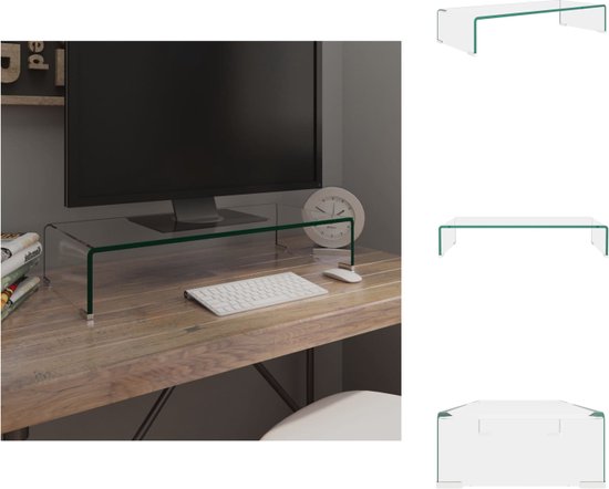 vidaXL TV-meubel - glas - 70 x 30 x 13 cm - transparant - Kast