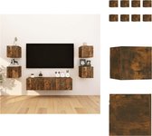 vidaXL TV-meubel 4-vaks - 30.5x30x30 cm - Gerookt eiken - Kast