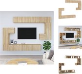 vidaXL TV meubel Sonoma eiken - Set van 2 (S) - 2 (M) en 4 (L) - Bewerkt hout - Afmetingen- 30.5 x 30 x 30 cm (S) - 30.5 x 30 x 90 cm (M) - 100 x 30 x 30 cm (L) - Kast
