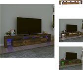 vidaXL TV-meubel - Middelgroot - Gerookt Eiken - 230 x 36.5 x 40 cm - RGB LED - Kast