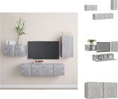 vidaXL televisiemeubel set - betongrijs - 1x 30.5x30x60 cm - 3x 60x30x30 cm - Kast