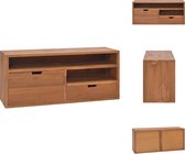 vidaXL Houten Televisiemeubel - Massief Teakhout - 90 x 30 x 40 cm - Scandinavische Stijl - Kast