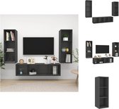 vidaXL TV-meubelset Wandmontage - 37 x 37 x 107 cm + 37 x 37 x 142.5 cm - Grijs - Kast