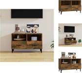 vidaXL Tv-meubel Industrial - Gerookt eiken - 80x36x50 cm - Bewerkt hout - Vochtbestendig - Kast